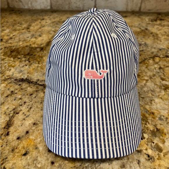 Vineyard Vines Accessories - Womens Vineyard Vines hat blue white stripe pink whale
